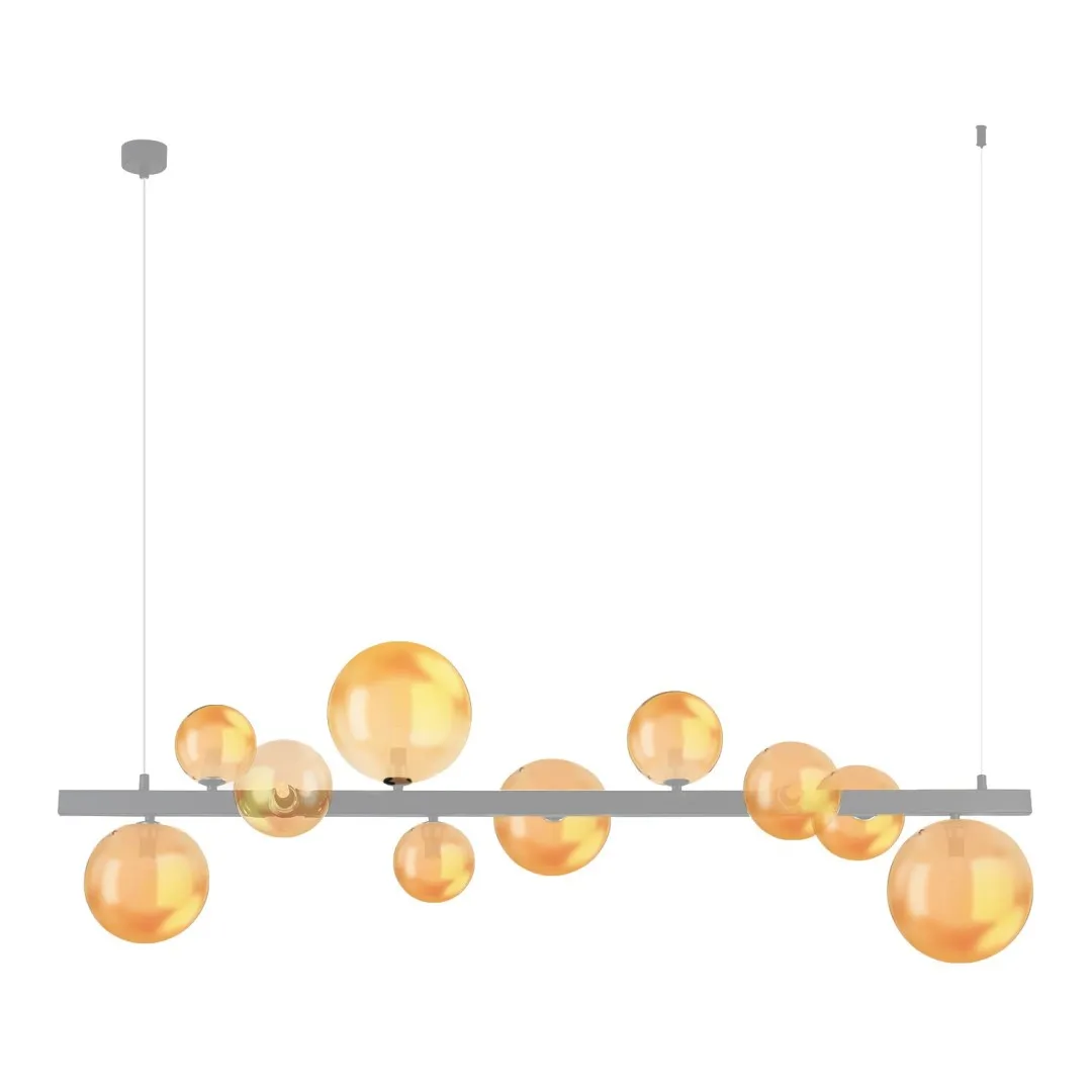 BUBBLES GLASS SHADE SET 10 AMBER